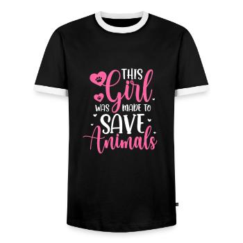 Tierarzt - Männer Kontrast-T-Shirt - Schwarz/Weiß - Vorne - AI Model Female 172 light (172cm) & AI Model Male 178 light (178cm)
