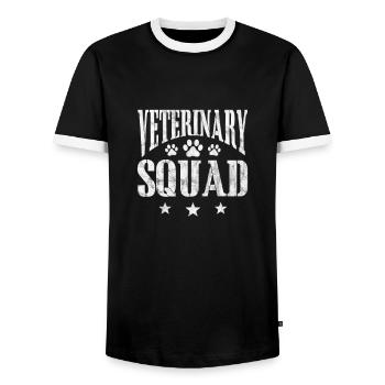 Vétérinaire vétérinaire Cadeau vétérinaire - T-shirt contrasté Homme - noir/blanc - Devant - AI Model Female 172 light (172cm) & AI Model Male 178 light (178cm)