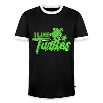 Tortue - T-shirt contrasté Homme - noir/blanc - Devant - AI Model Female 172 light (172cm) & AI Model Male 178 light (178cm)