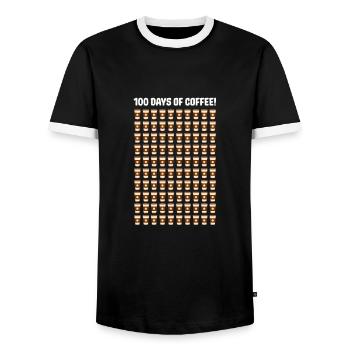Coffee Caffeine Espresso Barista Gift - Men's Ringer Shirt - black/white - Front - AI Model Female 172 light (172cm) & AI Model Male 178 light (178cm)