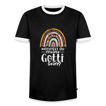 Marraine Tante Marraine Baptême Nièce Neveu Cadeau - T-shirt contrasté Homme - noir/blanc - Devant - AI Model Female 172 light (172cm) & AI Model Male 178 light (178cm)