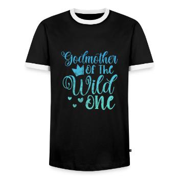 Marraine Tante Marraine Baptême Nièce Neveu Cadeau - T-shirt contrasté Homme - noir/blanc - Devant - AI Model Female 172 light (172cm) & AI Model Male 178 light (178cm)