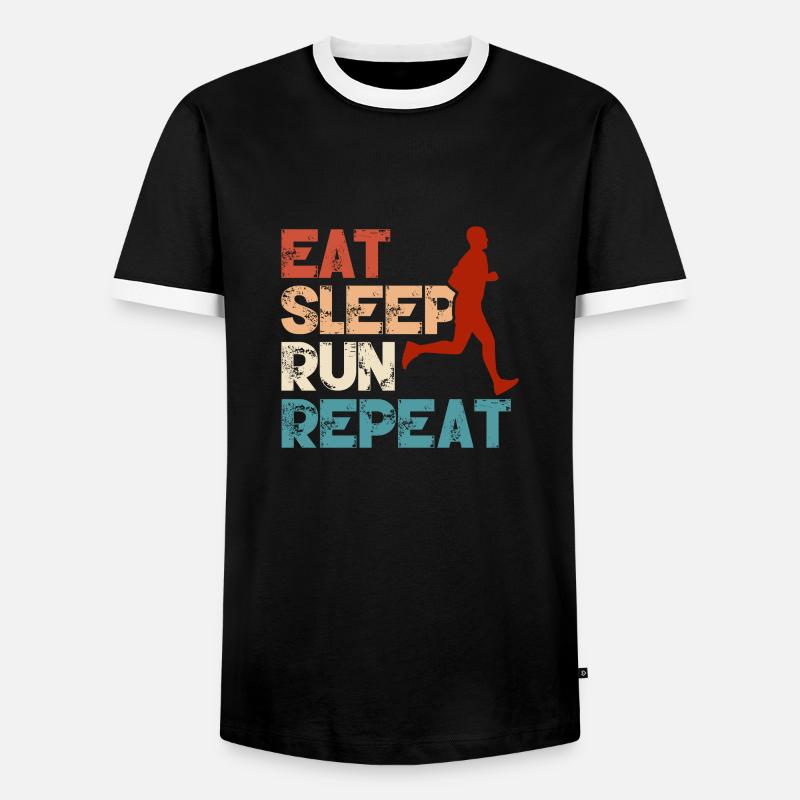 Run - Men's Ringer Shirt - black/white