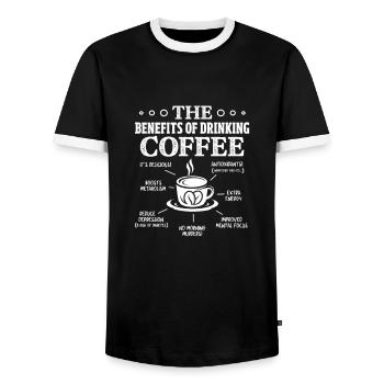 Kaffee Koffein Espresso Barista Geschenk - Männer Kontrast-T-Shirt - Schwarz/Weiß - Vorne - AI Model Female 172 light (172cm) & AI Model Male 178 light (178cm)