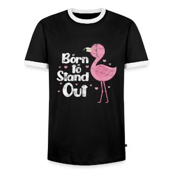 Flamant - T-shirt contrasté Homme - noir/blanc - Devant - AI Model Female 172 light (172cm) & AI Model Male 178 light (178cm)