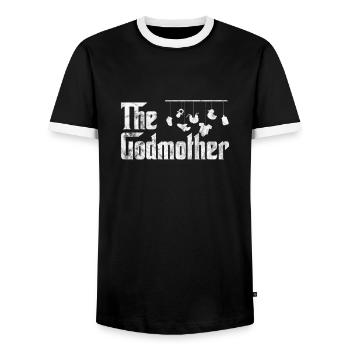 Marraine Tante Marraine Baptême Nièce Neveu Cadeau - T-shirt contrasté Homme - noir/blanc - Devant - AI Model Female 172 light (172cm) & AI Model Male 178 light (178cm)