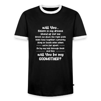 Marraine - T-shirt contrasté Homme - noir/blanc - Devant - AI Model Female 172 light (172cm) & AI Model Male 178 light (178cm)
