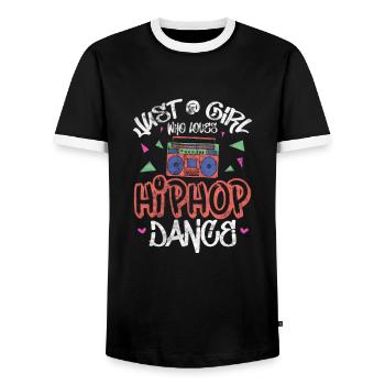 Hip Hop - Männer Kontrast-T-Shirt - Schwarz/Weiß - Vorne - AI Model Female 172 light (172cm) & AI Model Male 178 light (178cm)