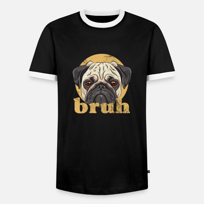 Pug - Men's Ringer Shirt - black/white