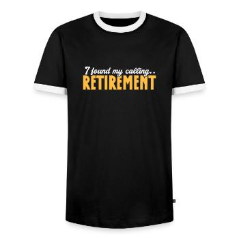 Retirement Pension Pensioner Pensioner Pension Gift - Men's Ringer Shirt - black/white - Front - AI Model Female 172 light (172cm) & AI Model Male 178 light (178cm)