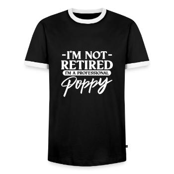 Ruhestand Opa Rente Rentner Rentnerin Geschenk - Männer Kontrast-T-Shirt - Schwarz/Weiß - Vorne - AI Model Female 172 light (172cm) & AI Model Male 178 light (178cm)
