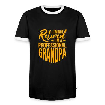 Ruhestand Opa Rente Rentner Rentnerin Geschenk - Männer Kontrast-T-Shirt - Schwarz/Weiß - Vorne - AI Model Female 172 light (172cm) & AI Model Male 178 light (178cm)