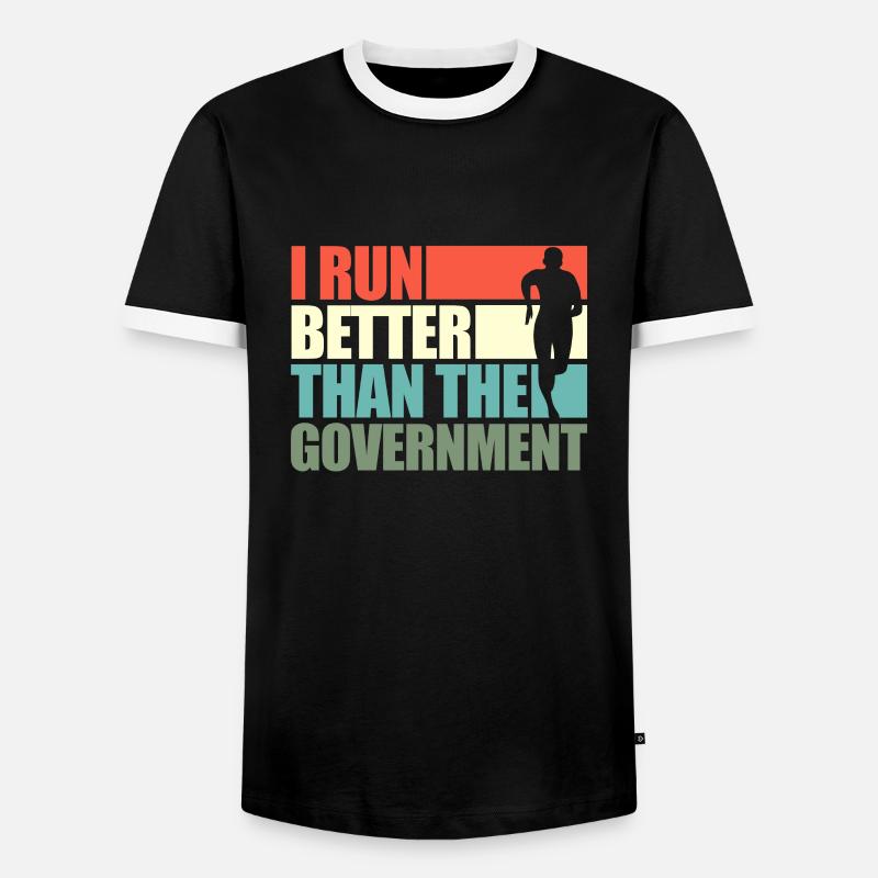 Run - Men's Ringer Shirt - black/white