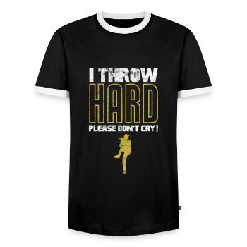 Softball - T-shirt contrasté Homme - noir/blanc - Devant - AI Model Female 172 light (172cm) & AI Model Male 178 light (178cm)