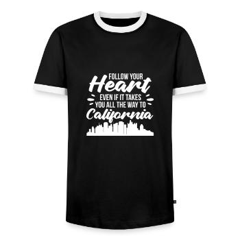 Kalifornien - Männer Kontrast-T-Shirt - Schwarz/Weiß - Vorne - AI Model Female 172 light (172cm) & AI Model Male 178 light (178cm)