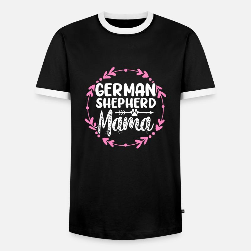 Deutscher Schäferhund Mutter - Männer Kontrast-T-Shirt - Schwarz/Weiß