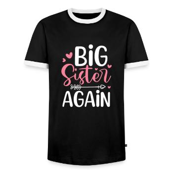 Grande sœur - T-shirt contrasté Homme - noir/blanc - Devant - AI Model Female 172 light (172cm) & AI Model Male 178 light (178cm)