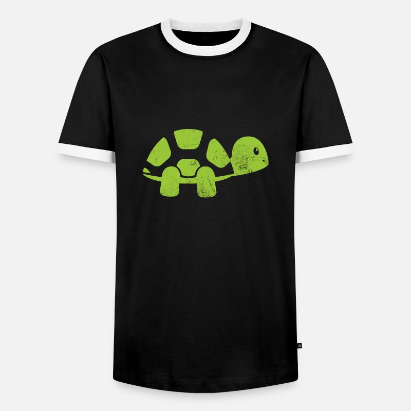 Turtle - Men's Ringer Shirt - black/white