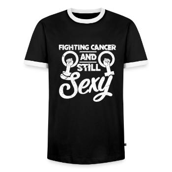 Krebs - Männer Kontrast-T-Shirt - Schwarz/Weiß - Vorne - AI Model Female 172 light (172cm) & AI Model Male 178 light (178cm)