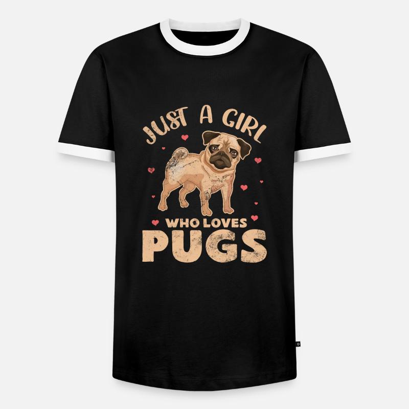 Pug - Men's Ringer Shirt - black/white