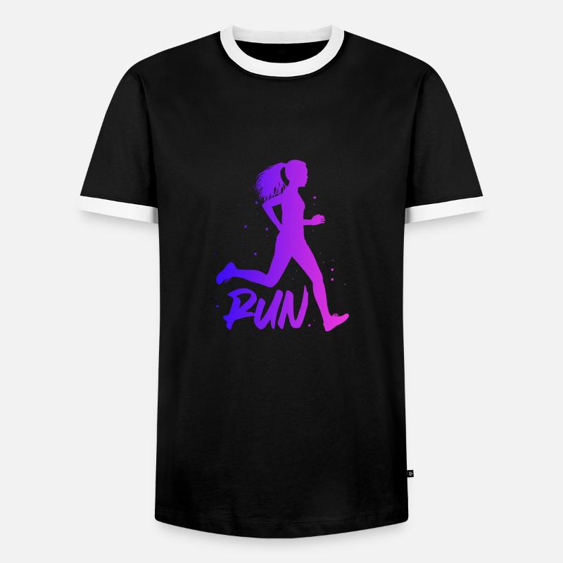 Run - Men's Ringer Shirt - black/white