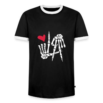 Los Angeles - T-shirt contrasté Homme - noir/blanc - Devant - AI Model Female 172 light (172cm) & AI Model Male 178 light (178cm)