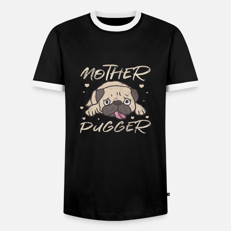 Pug - Men's Ringer Shirt - black/white