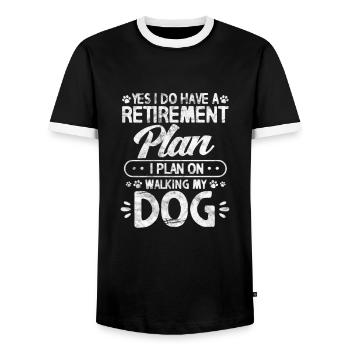Retirement Grandpa Pet - Men's Ringer Shirt - black/white - Front - AI Model Female 172 light (172cm) & AI Model Male 178 light (178cm)