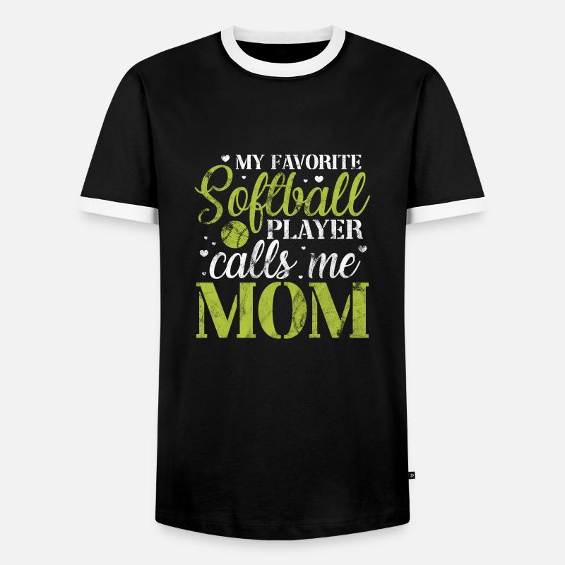 Softball Mutter - Männer Kontrast-T-Shirt - Schwarz/Weiß