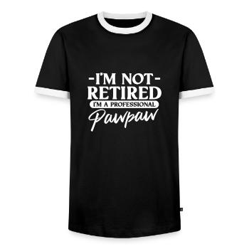 Ruhestand Opa Rente Rentner Pension Geschenk - Männer Kontrast-T-Shirt - Schwarz/Weiß - Vorne - AI Model Female 172 light (172cm) & AI Model Male 178 light (178cm)