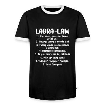 Labrador Dog Dogs Dog Breed Gift - Men's Ringer Shirt - black/white - Front - AI Model Female 172 light (172cm) & AI Model Male 178 light (178cm)