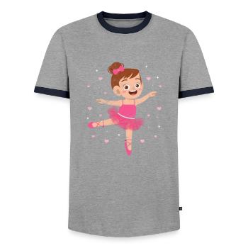 Ballett - Männer Kontrast-T-Shirt - Grau/Navy  - Vorne - AI Model Female 172 light (172cm) & AI Model Male 178 light (178cm)