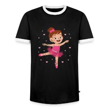 Ballet - Men's Ringer Shirt - black/white - Front - AI Model Female 172 light (172cm) & AI Model Male 178 light (178cm)
