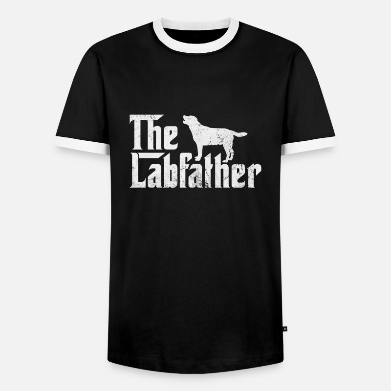 Labrador father - Men's Ringer Shirt - black/white