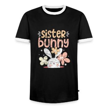 Soeur Frère Frères et sœurs Cadeau de famille - T-shirt contrasté Homme - noir/blanc - Devant - AI Model Female 172 light (172cm) & AI Model Male 178 light (178cm)