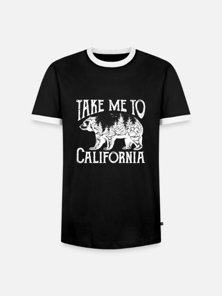 Kalifornien - Männer Kontrast-T-Shirt - Schwarz/Weiß
