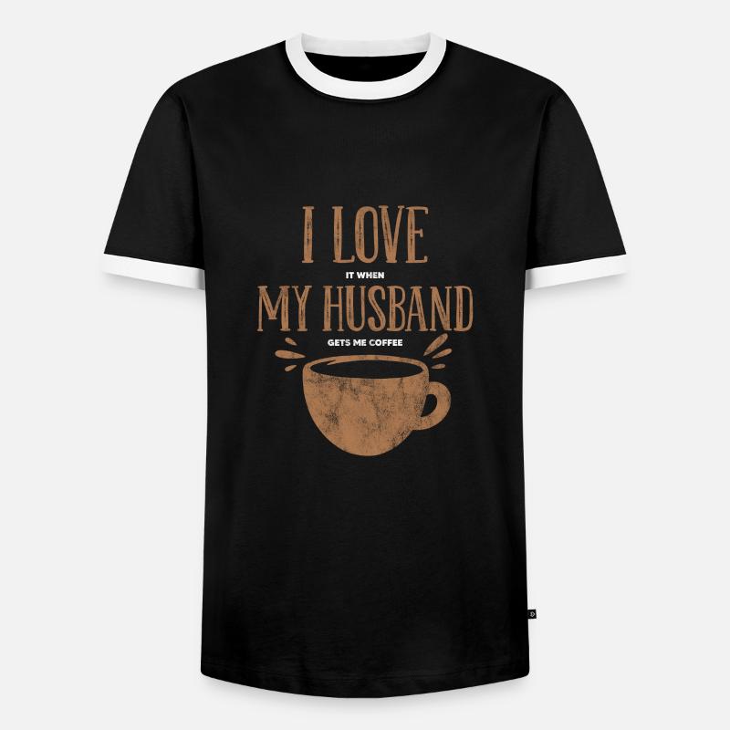 Kaffee Ehemann - Männer Kontrast-T-Shirt - Schwarz/Weiß