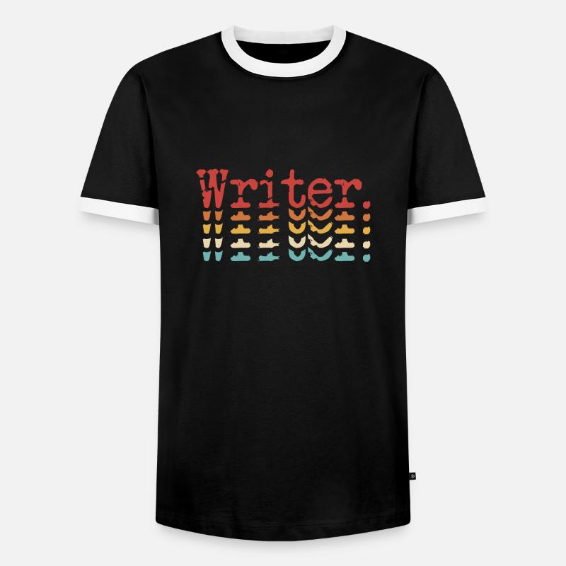 author - Men's Ringer Shirt - black/white