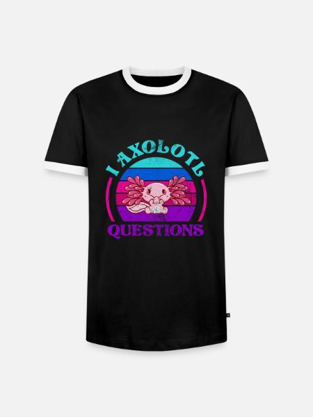 Axolotl Wassertier Wasser Geschenk - Männer Kontrast-T-Shirt - Schwarz/Weiß