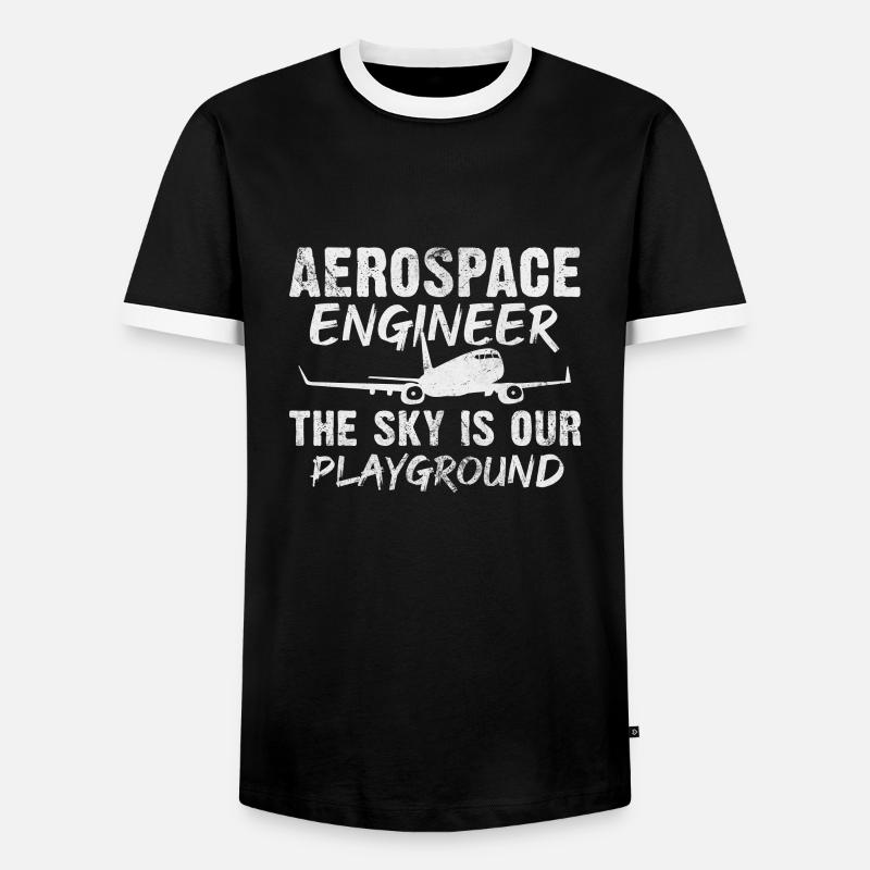 Space Engineer Aeronautical Engineer Gift - Men's Ringer Shirt - black/white