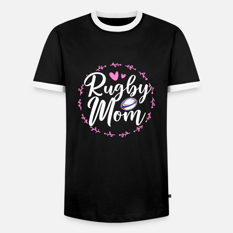 Rugby Mutter - Männer Kontrast-T-Shirt - Schwarz/Weiß