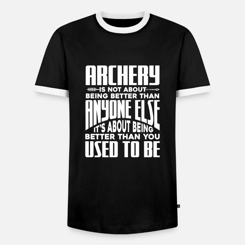 Bogenschiessen - Männer Kontrast-T-Shirt - Schwarz/Weiß