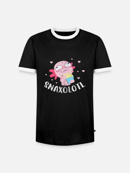 Axolotl Wassertier Wasser Geschenk - Männer Kontrast-T-Shirt - Schwarz/Weiß