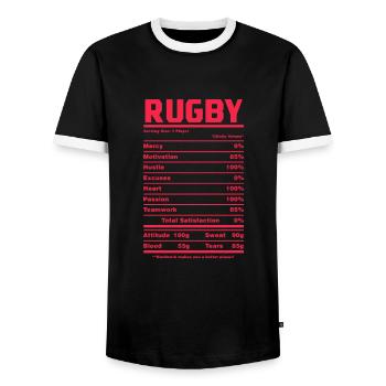 Rugby - Männer Kontrast-T-Shirt - Schwarz/Weiß - Vorne - AI Model Female 172 light (172cm) & AI Model Male 178 light (178cm)