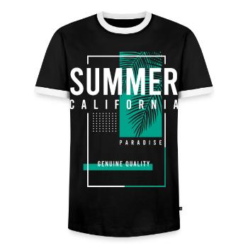 Summer California Paradise - Männer Kontrast-T-Shirt - Schwarz/Weiß - Vorne - AI Model Female 172 light (172cm) & AI Model Male 178 light (178cm)