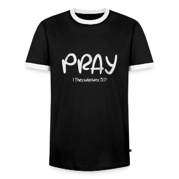 Bible - T-shirt contrasté Homme - noir/blanc - Devant - AI Model Female 172 light (172cm) & AI Model Male 178 light (178cm)