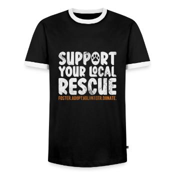 Animal Rescue Animal Rights Animal Love Pet Gift - T-shirt contrasté Homme - noir/blanc - Devant - AI Model Female 172 light (172cm) & AI Model Male 178 light (178cm)