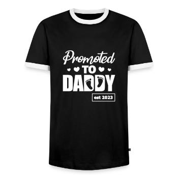Pregnancy Pregnant Birth Baby Gift - Men's Ringer Shirt - black/white - Front - AI Model Female 172 light (172cm) & AI Model Male 178 light (178cm)