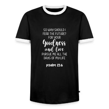 Bible Bible Versets chrétiens Don de Jésus - T-shirt contrasté Homme - noir/blanc - Devant - AI Model Female 172 light (172cm) & AI Model Male 178 light (178cm)