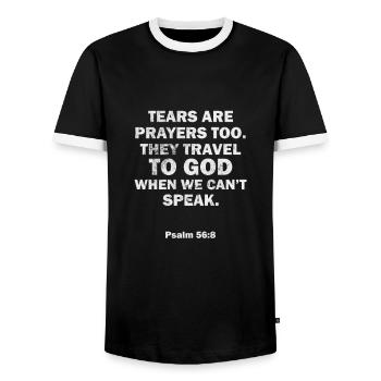 Bible - T-shirt contrasté Homme - noir/blanc - Devant - AI Model Female 172 light (172cm) & AI Model Male 178 light (178cm)